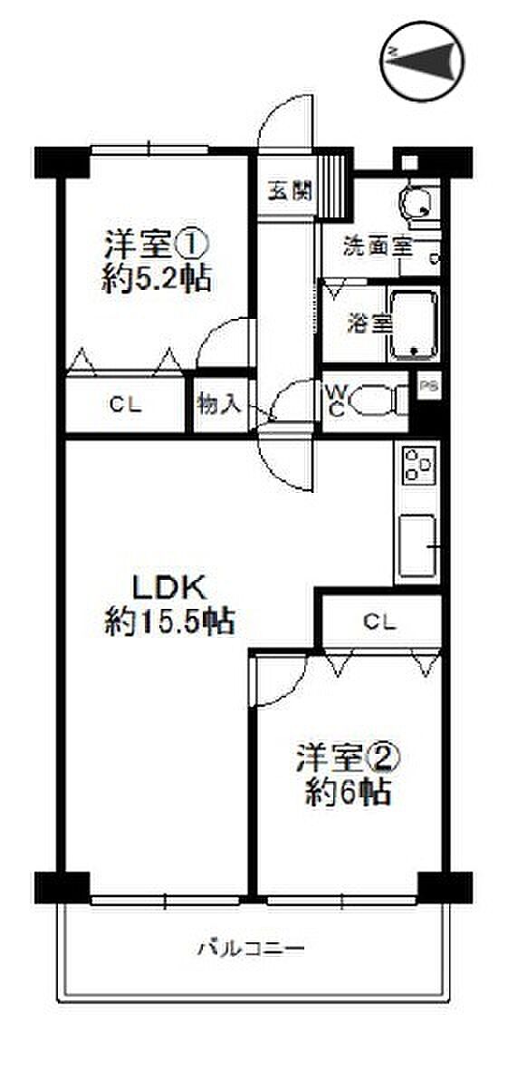スターハイツ甲子園口(2LDK) 7階の間取り図
