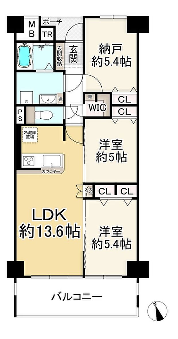 阪急逆瀬台アヴェルデ四番館(2SLDK) 9階の間取り図