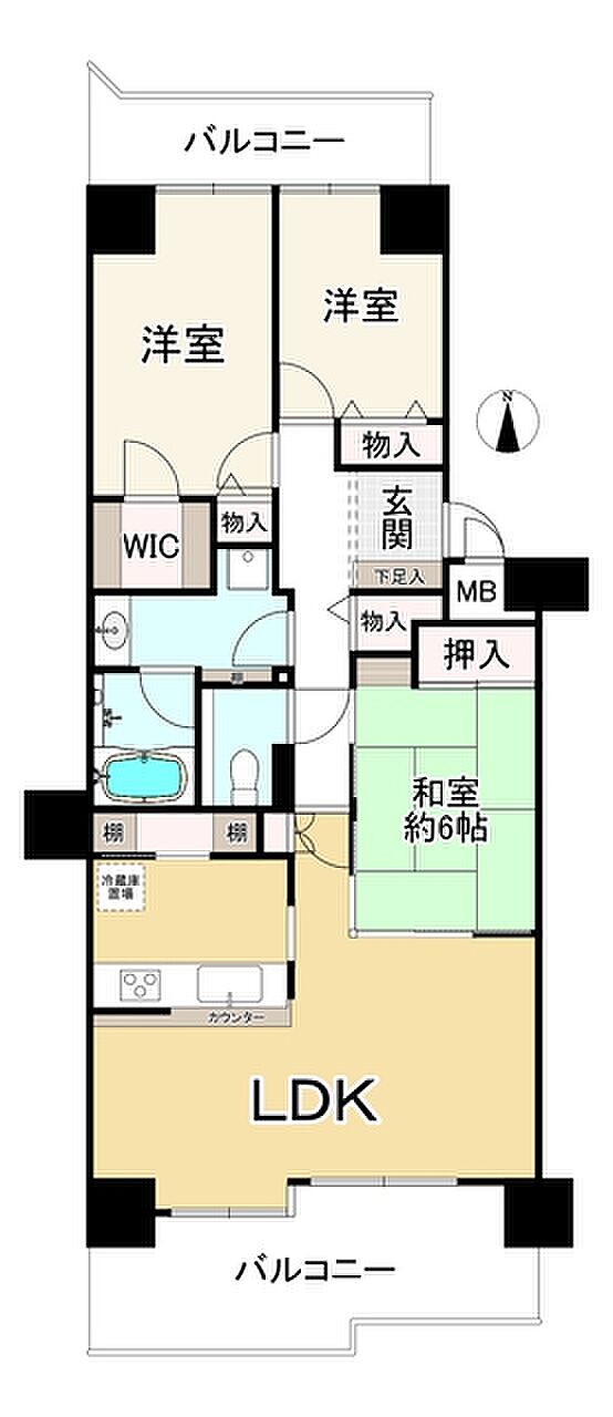 ラ・ビスタ宝塚ノースハイツ一番館(3LDK) 1階の内観