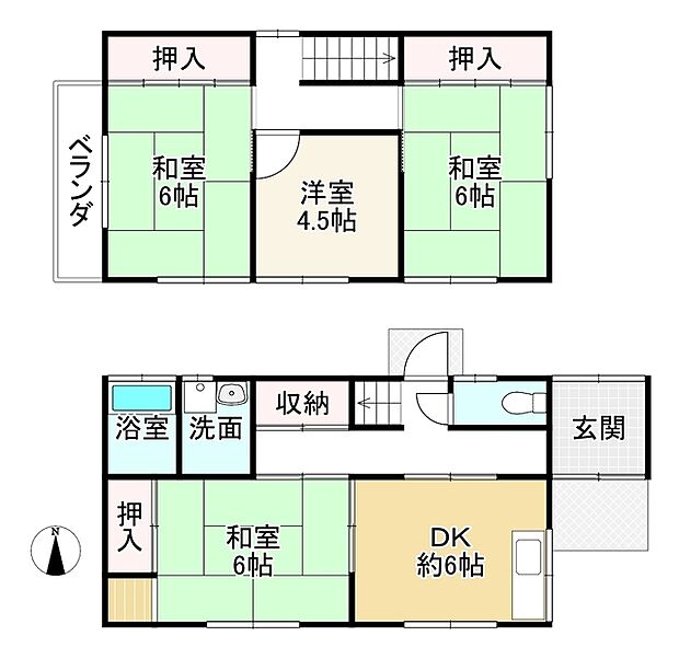 ＪＲ奈良線 城陽駅まで 徒歩6分(4DK)の内観