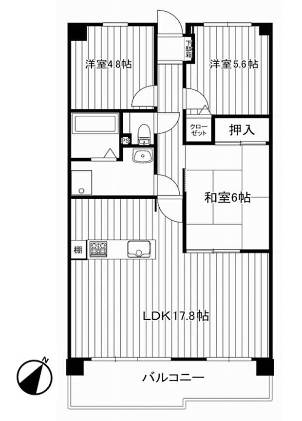 朝日プラザＣＩＴＹウエストヒル神戸Ｅ棟(3LDK) 6階の内観