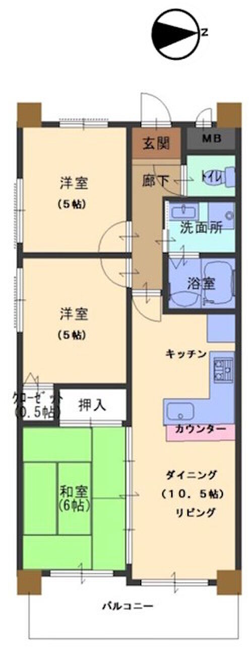 グランプレステージ西神戸(3LDK) 4階の間取り図