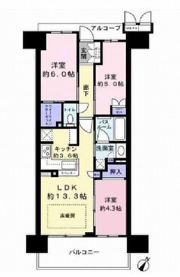 ワコーレ神戸三宮トラッドタワー(3LDK) 18階の内観