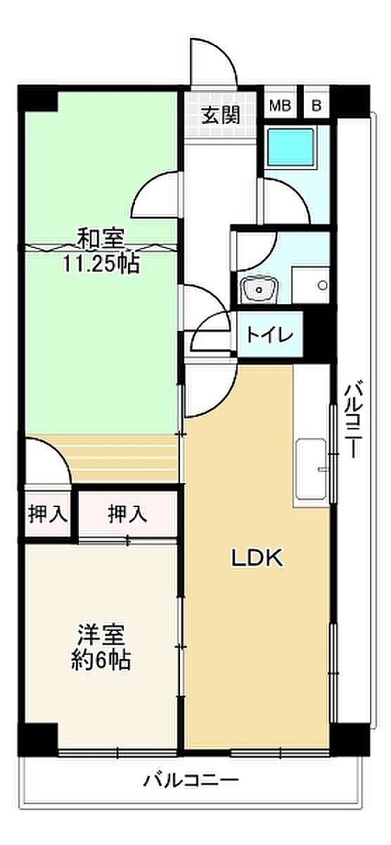 シャトー東加古川(3LDK) 6階の内観