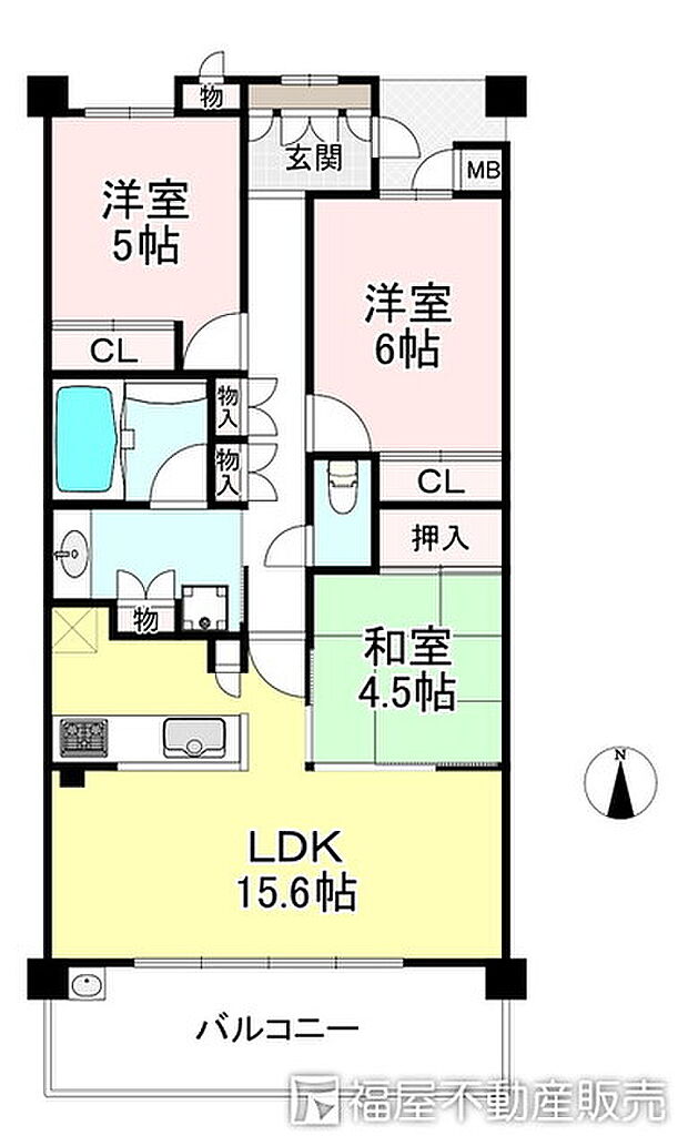 はなみずきコート嵐山松尾II番館(4LDK) 4階の間取り図