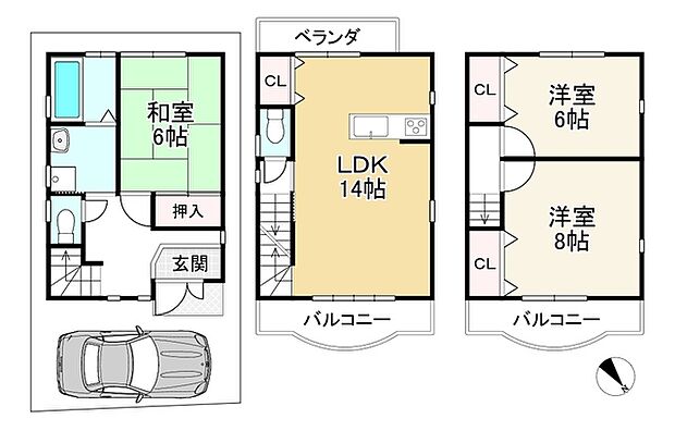 ＪＲ山陰本線 花園駅まで 徒歩5分(3LDK)の内観