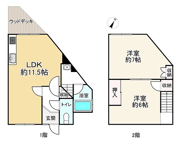 阪急嵐山線 上桂駅まで 徒歩10分(2LDK)の内観