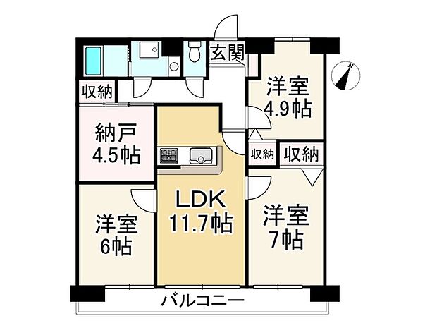 Ｍ’プラザ堅田駅前表通り(3SLDK) 10階の間取り図