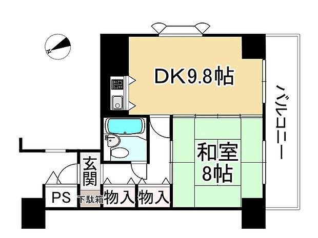 ロイヤルリゾート琵琶湖グランデ(1DK) 5階の間取り図