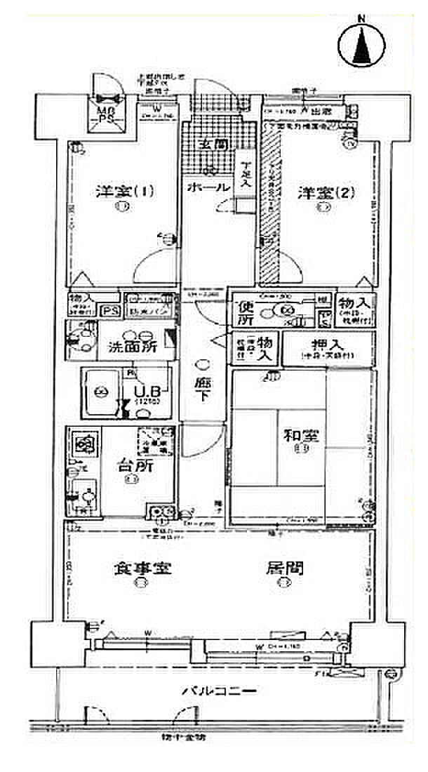ライオンズマンション若江東弐番館(3LDK) 12階の内観