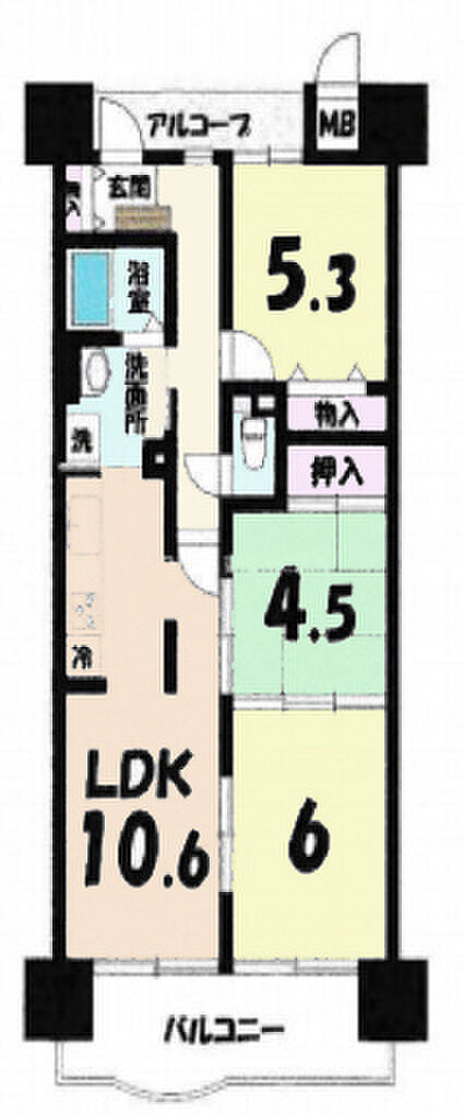 高砂アーバンコンフォート(3LDK) 1階の間取り図