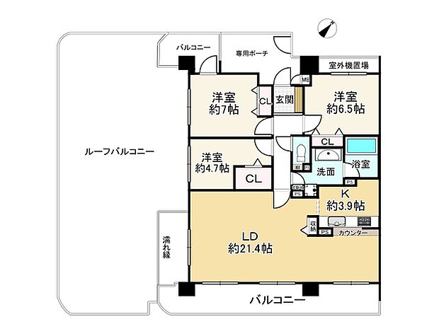 マーレ加古川駅前タワー(3LDK) 14階の内観