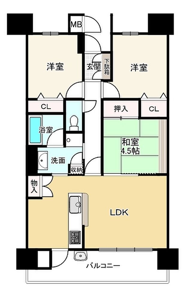 セーリオ東加古川(3LDK) 6階の間取り図