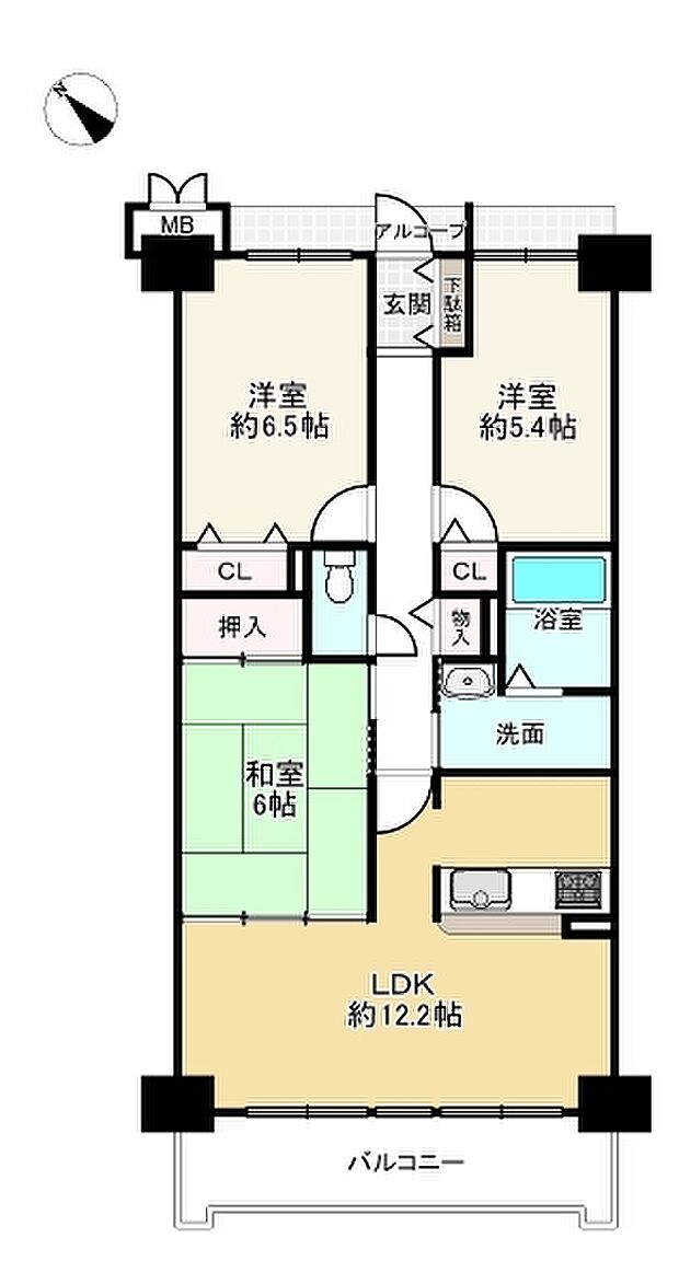 ロイヤルシャトー東加古川(3LDK) 2階の間取り図