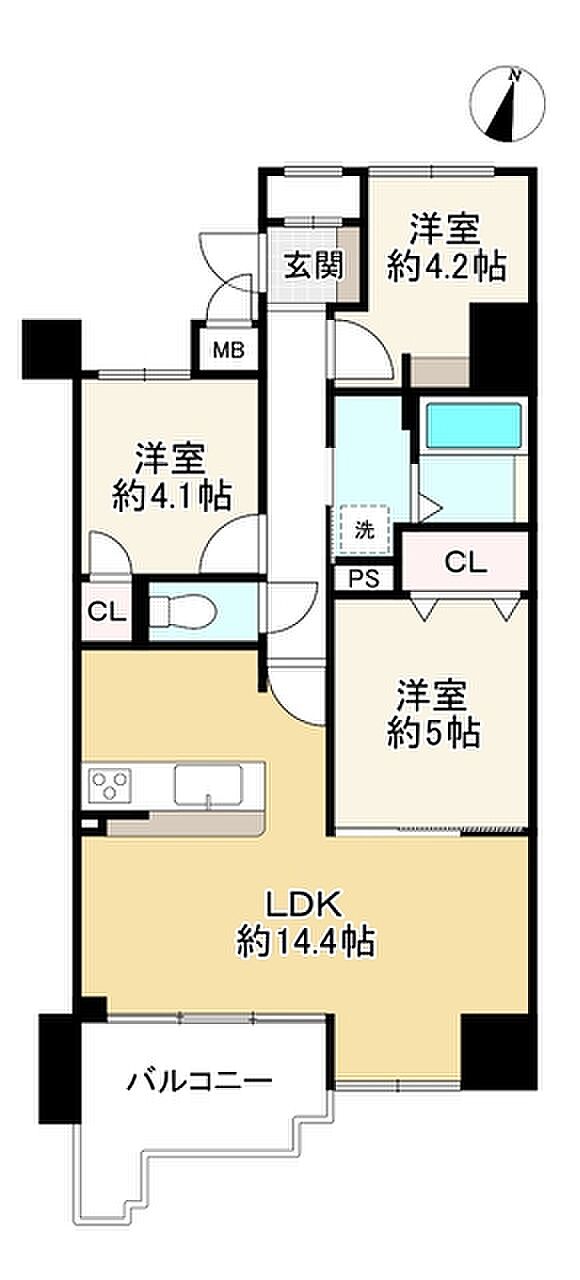 キングマンション住吉(3LDK) 7階の間取り図