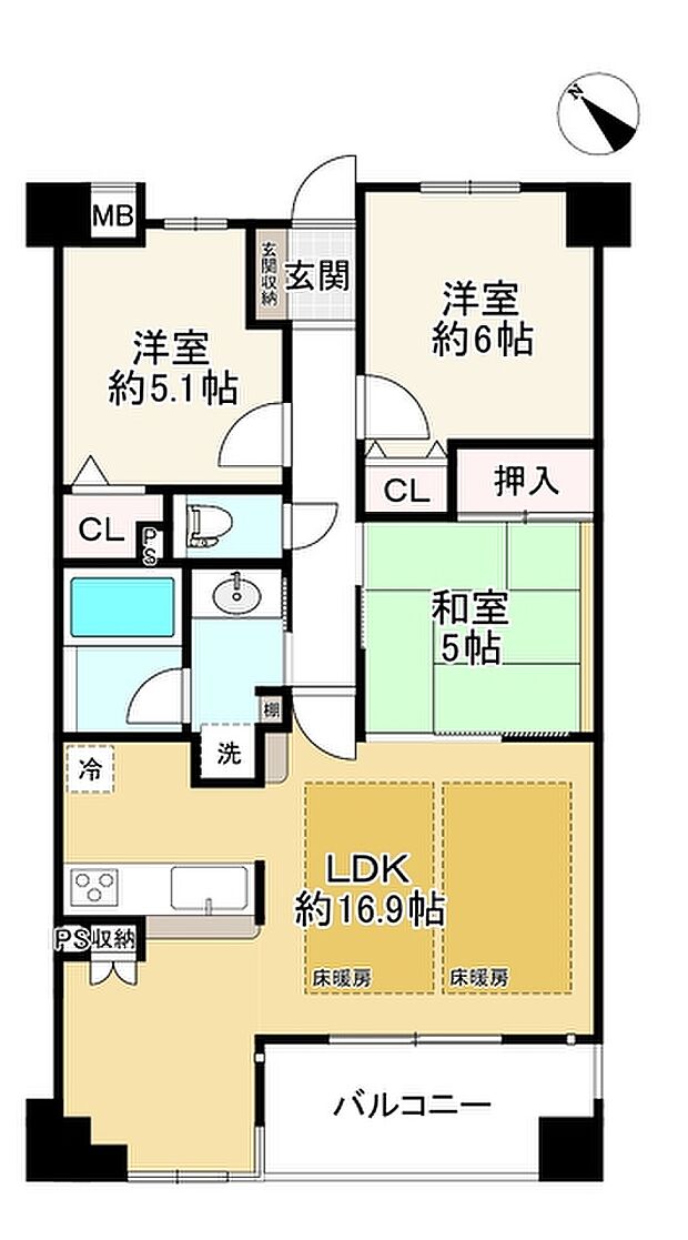 セレッソコート桃山台(3LDK) 2階の間取り図