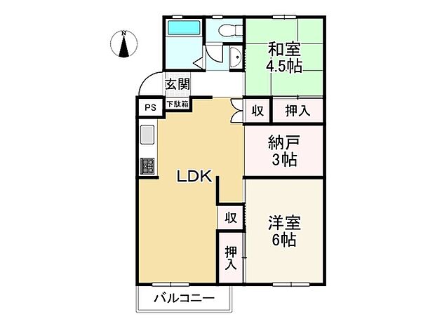 石原住宅　Ｆ棟(2SLDK) 2階の内観