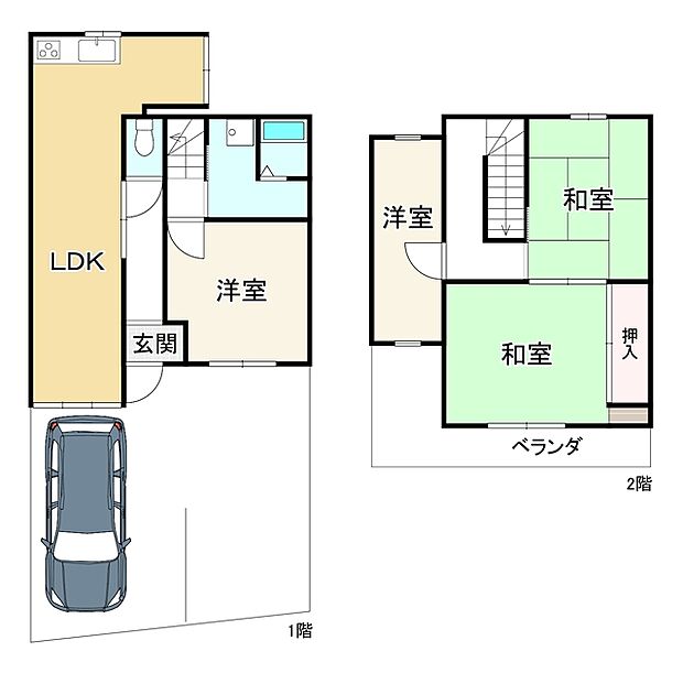 近鉄京都線 竹田駅までバス約17分 神川小学校前バス停 徒歩2分(4LDK)の内観