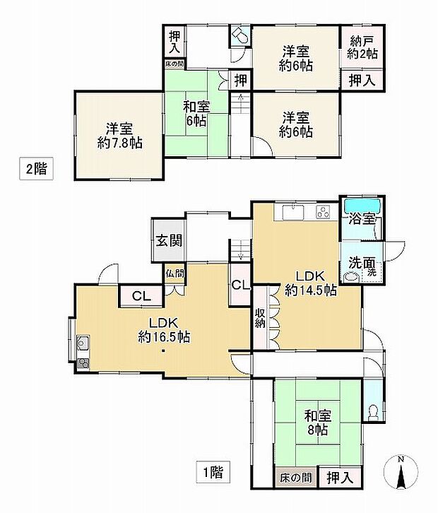 ＪＲ山陽本線 朝霧駅まで 徒歩20分(5SLDK)の内観