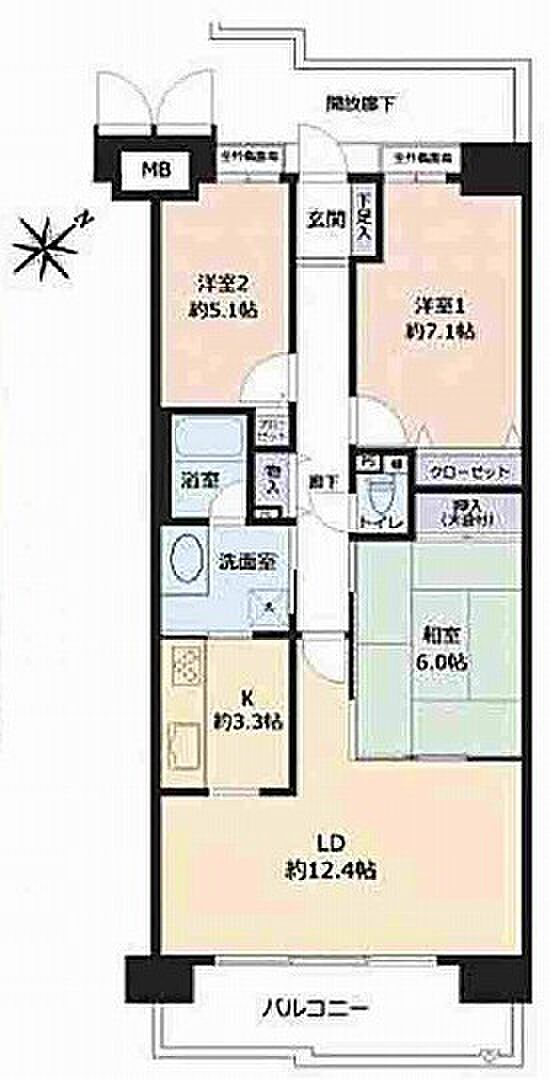 ジェームス山ヒルズ弐番館(3LDK) 11階の間取り図