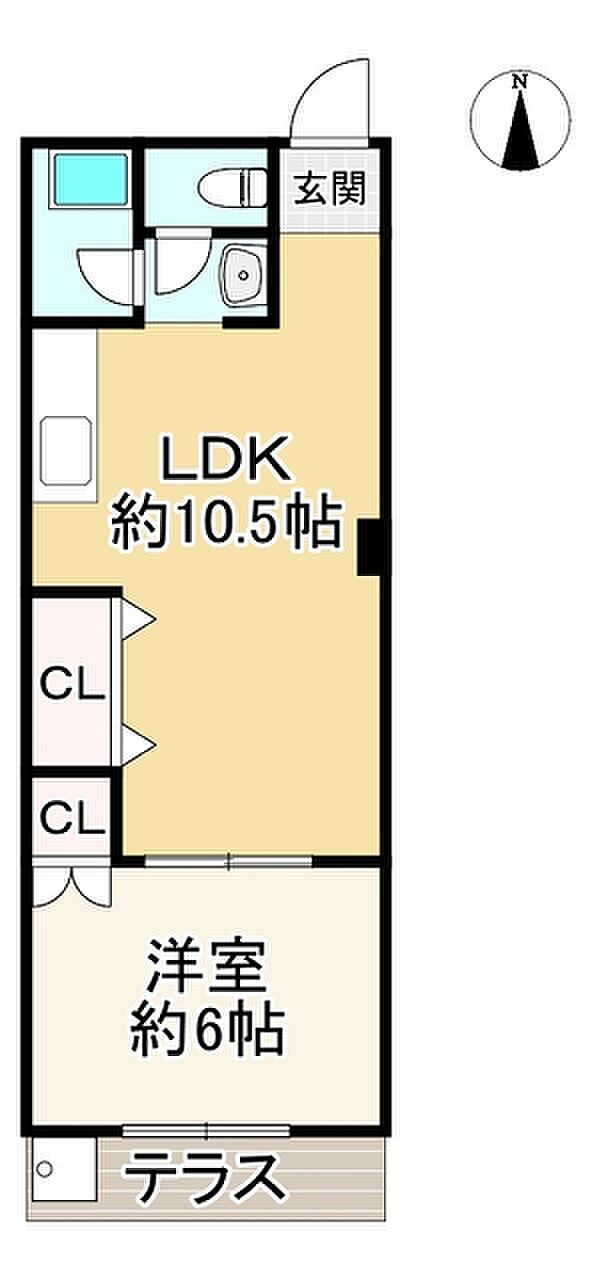グリーンハイツ会下山(1LDK) 1階の間取り図