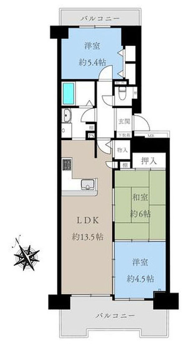 ファミールハイツ明石参番館(3LDK) 11階の間取り図