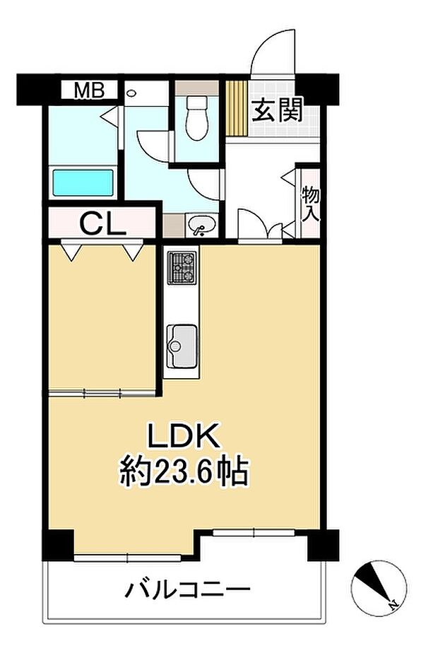 琵琶湖アーバンリゾートII番館(1LDK) 8階の間取り図
