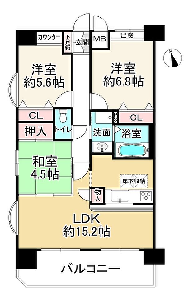ルネス・ピース栗東ステーションスクエア(3LDK) 7階の間取り図