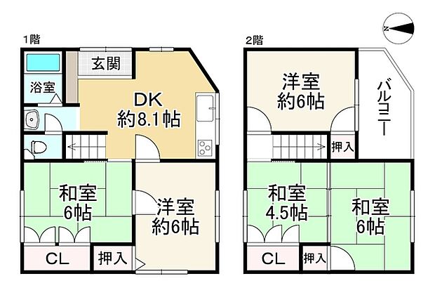 近鉄大阪線 河内山本駅まで 徒歩29分(5DK)の内観