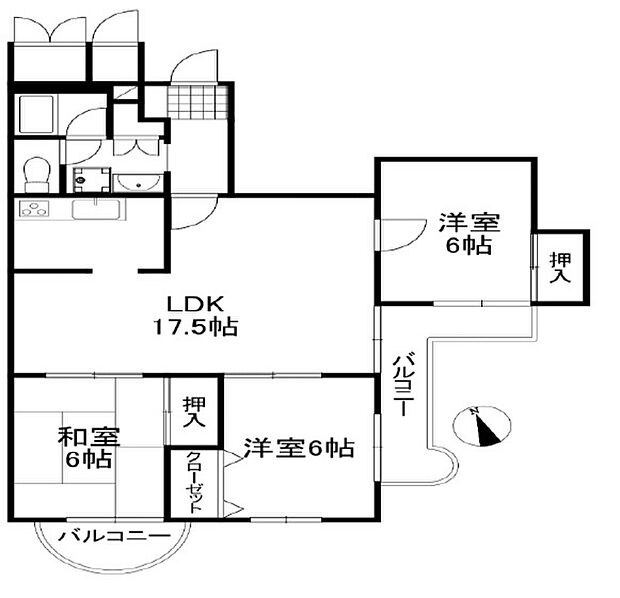 コスモハイツＮＥＷ甲子園(3LDK) 3階の内観