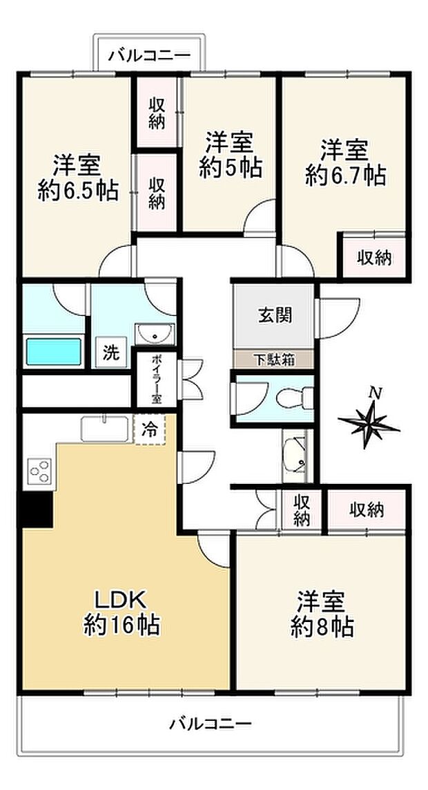 メゾン岡本2号棟(4LDK) 4階の間取り図