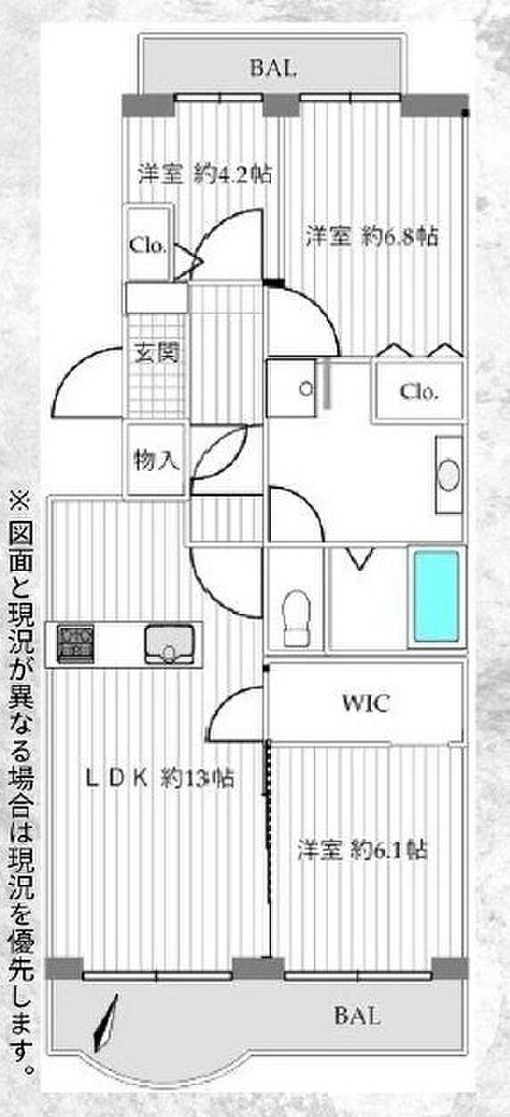 西宮セントポリア2号棟(3LDK) 5階の間取り図