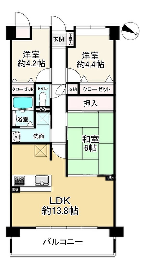 K-CITY桂川I番館(3LDK) 5階の間取り図