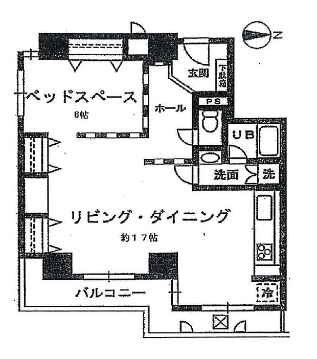 ニューライフ御堂筋本町(1LDK) 10階の間取り図