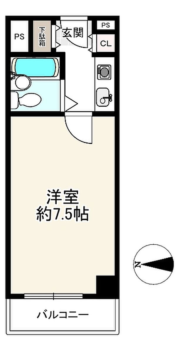センチュリーパークユニ東梅田(1K) 5階の間取り図