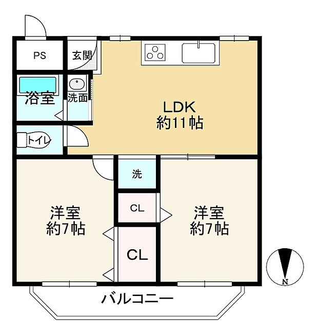 メゾン北梅田(2LDK) 11階の間取り図