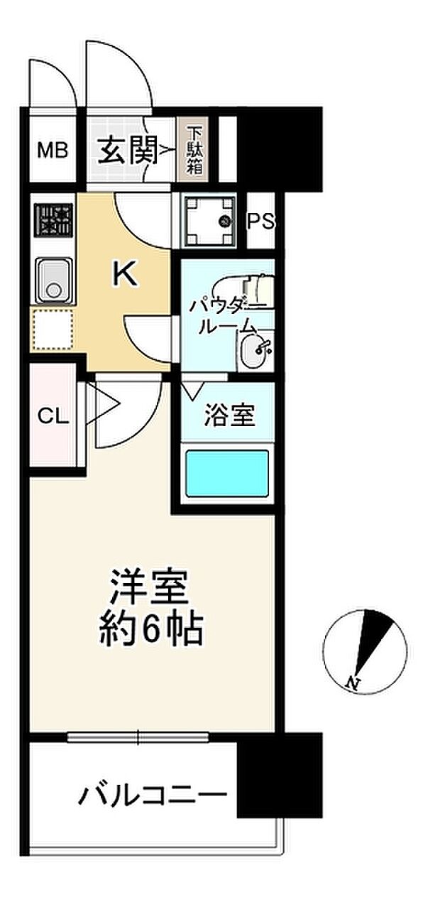 エスリード新梅田ノースポイント(1K) 3階の間取り図