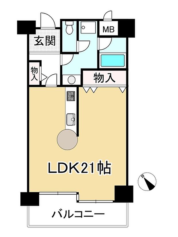 琵琶湖アーバンリゾートII番館(1R) 6階の間取り図