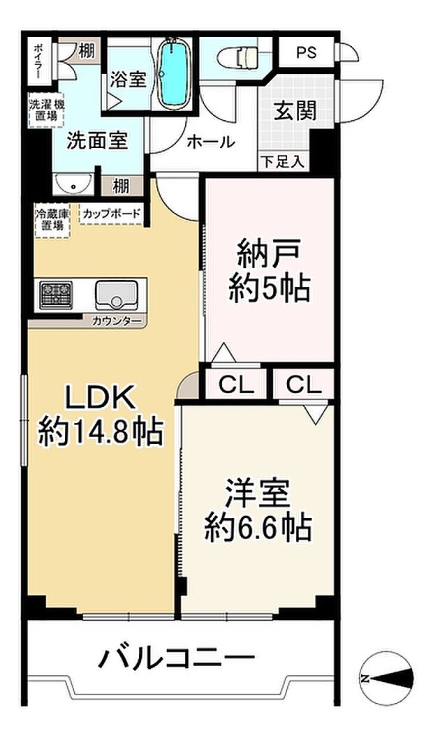 ルネ江坂(1SLDK) 12階の間取り図