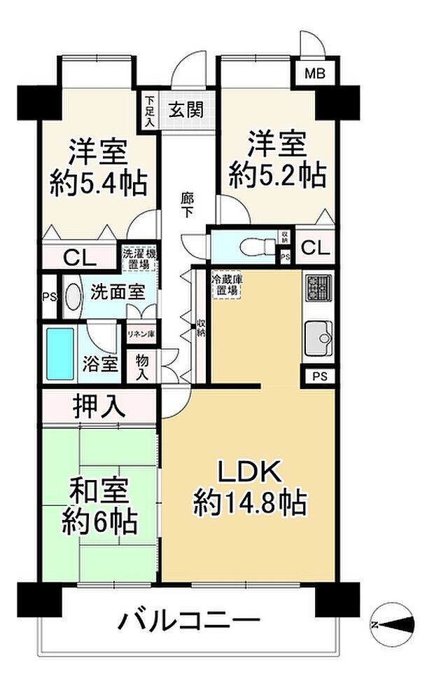 エンゼルハイム千里山第弐(3LDK) 4階の内観