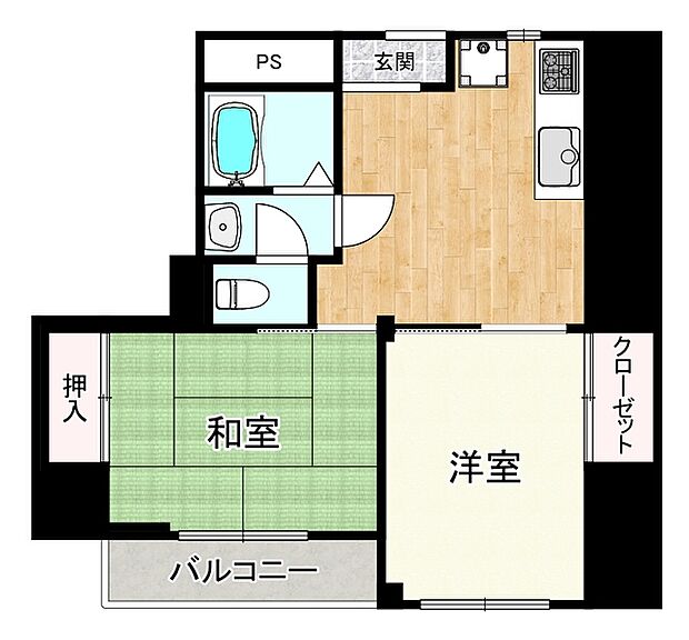 千里丘ドリームマンション(2DK) 3階の間取り図