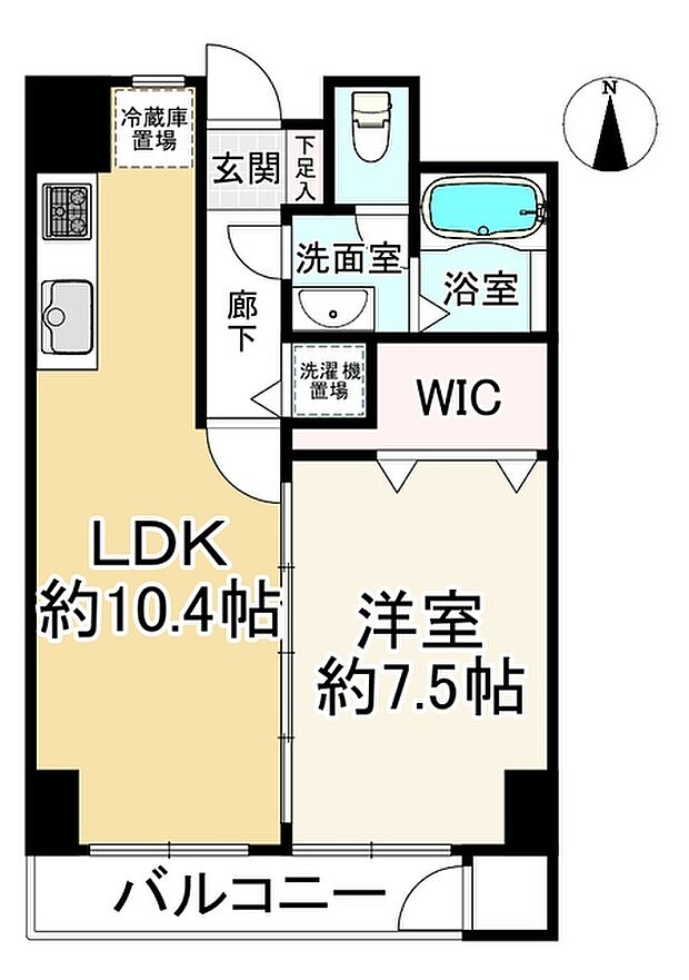 ネオハイツ江坂(1LDK) 2階の間取り図