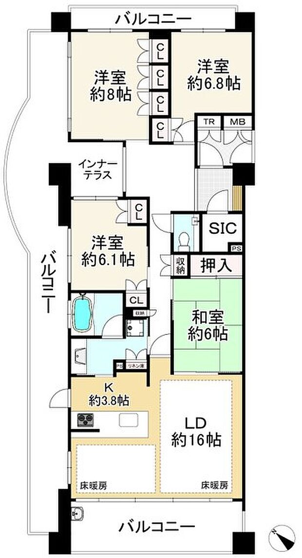 グランオーパスＣ棟(4LDK) 9階の内観