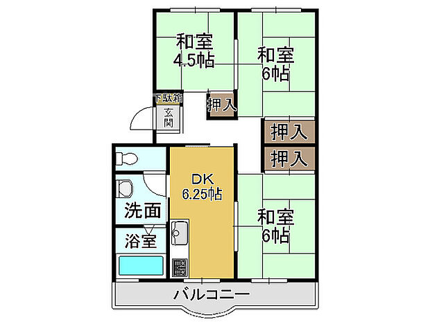 ローレルハイツ北神戸4号棟(3DK) 1階の内観