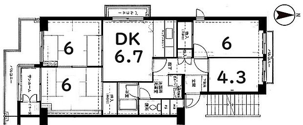 エバーグリーンにおの浜(4DK) 5階/501の内観