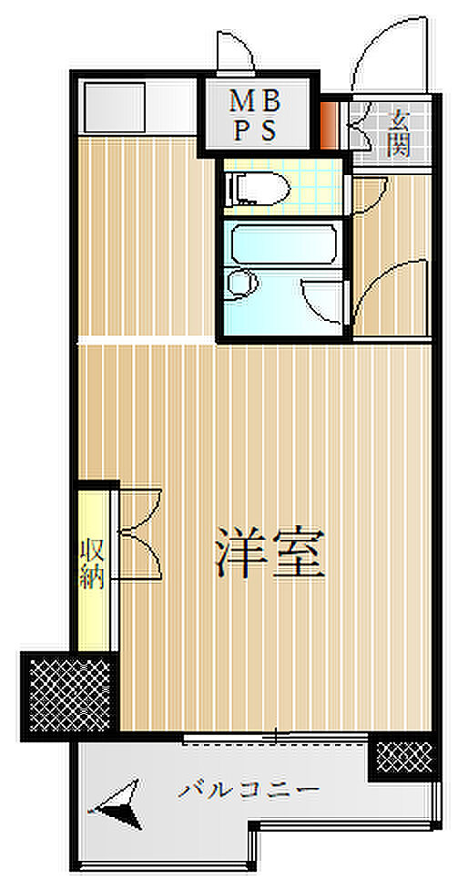 藤塚コーポラス(1K) 6階の間取り図