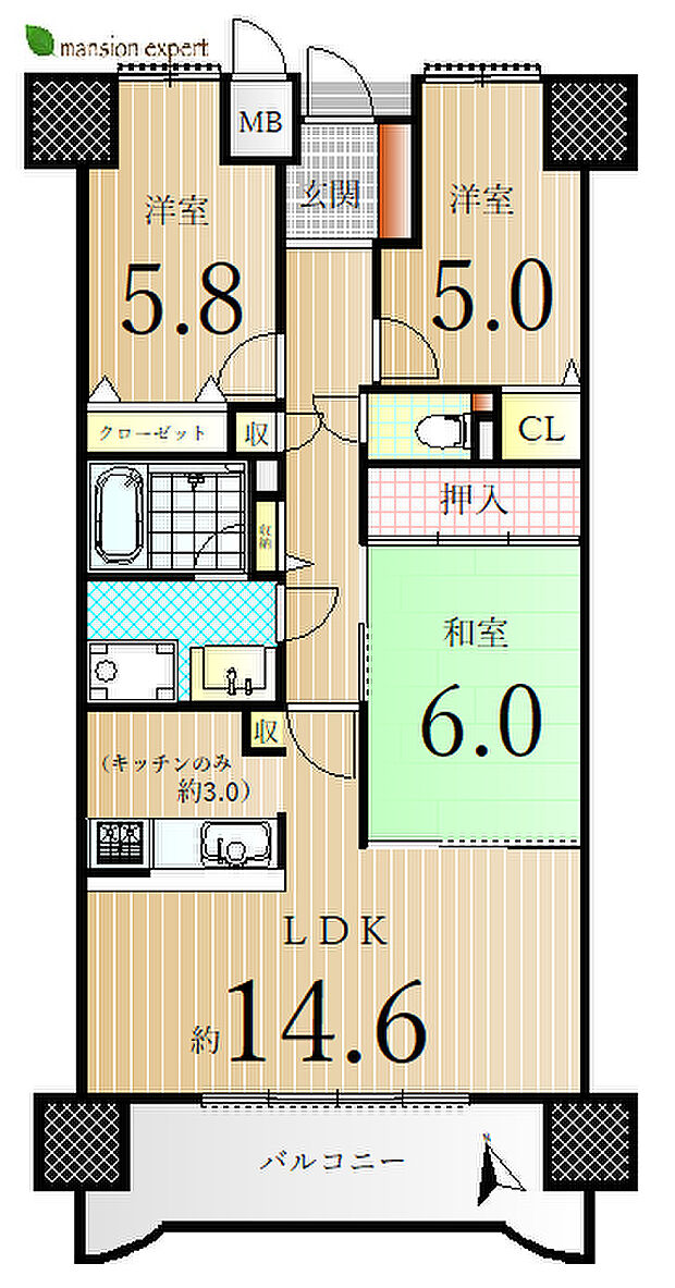 ファミール上福岡(3LDK) 4階の間取り図