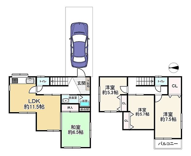 田能4丁目中古戸建(4LDK)の内観