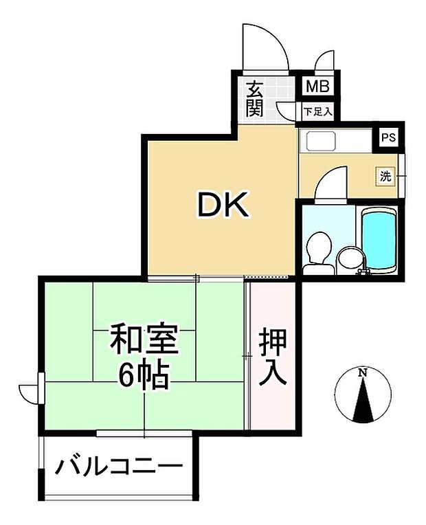 パラツィーナ立花(1DK) 3階の間取り図