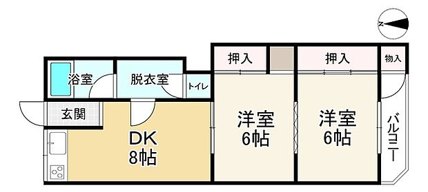 マンション三倉(2DK) 2階の内観